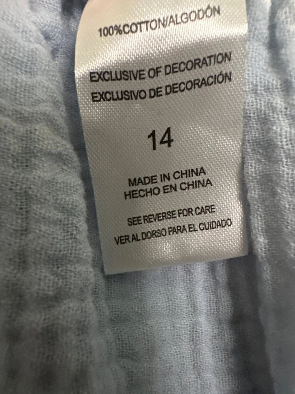 Rachel Zoe Girls Size 14 Blue Cotton Gauze Tank Top Embroidered Daisy Hem School